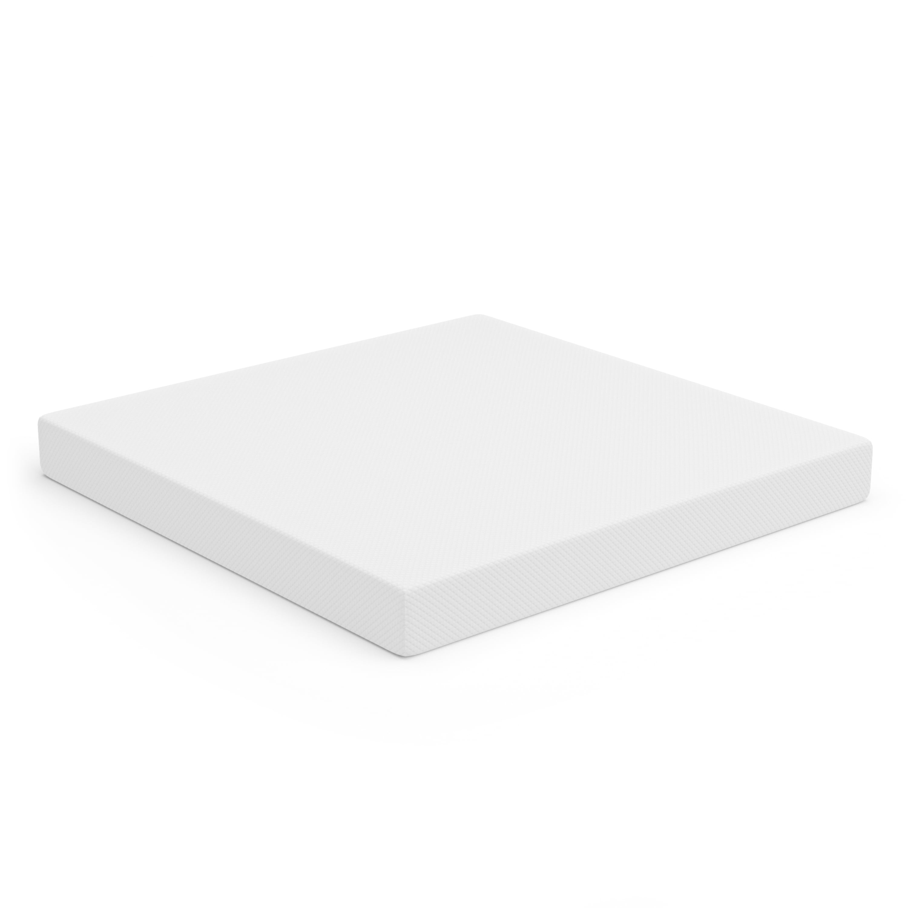 Furniture of America Solid Wood King Platform Bed with 8-Inch Memory Foam Mattress, White