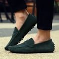 thumbnail image 4 of Suede Leather Men Casual Shoes Loafers Driving Moccasins Slip on Leather Shoes, 4 of 18