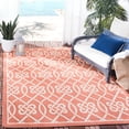 thumbnail image 2 of SAFAVIEH Courtyard Finian Distressed Geometric Indoor/Outdoor Area Rug Terracotta/Light Beige, 5'3" x 7'7", 2 of 9