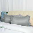 thumbnail image 2 of Unique Bargains 2-Piece Satin Ruffled Edge Pillowcases, Standard, Silver, 2 of 8
