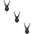 thumbnail image 6 of 3pcs Creative Deer Hanger Iron Art Wall Hook Decorative Antler Design Clothes Display Rack for Shop, 6 of 8