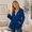 Blue, variant on Women's Hooded Zip Up Tiered Ruffle Babydoll Top Long Bell Sleeve Casual Textured Knit Cardigan Jacket with Two Deep Side Pockets Outerwear Jackets