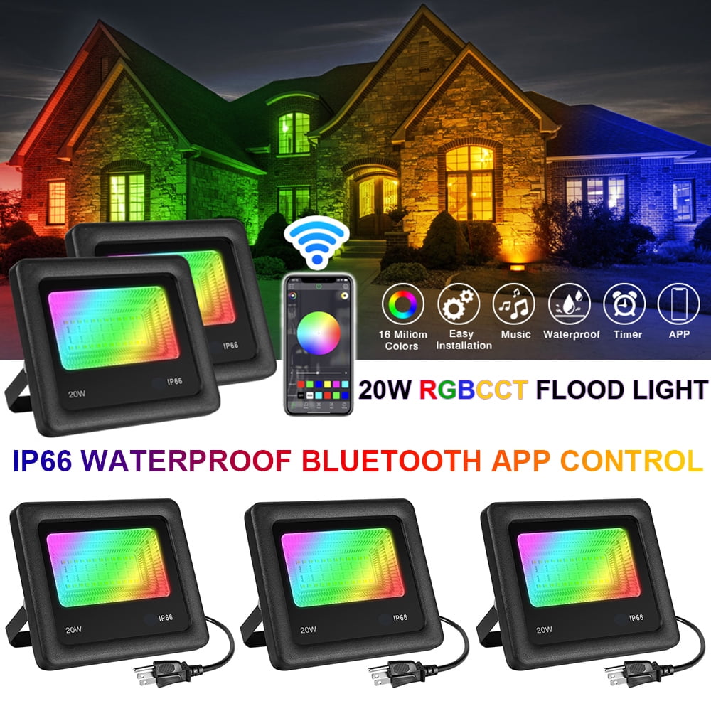 2X 20W Floodlight LED Flood Light Waterproof Landscape Garden Outdoor RGB Remote 