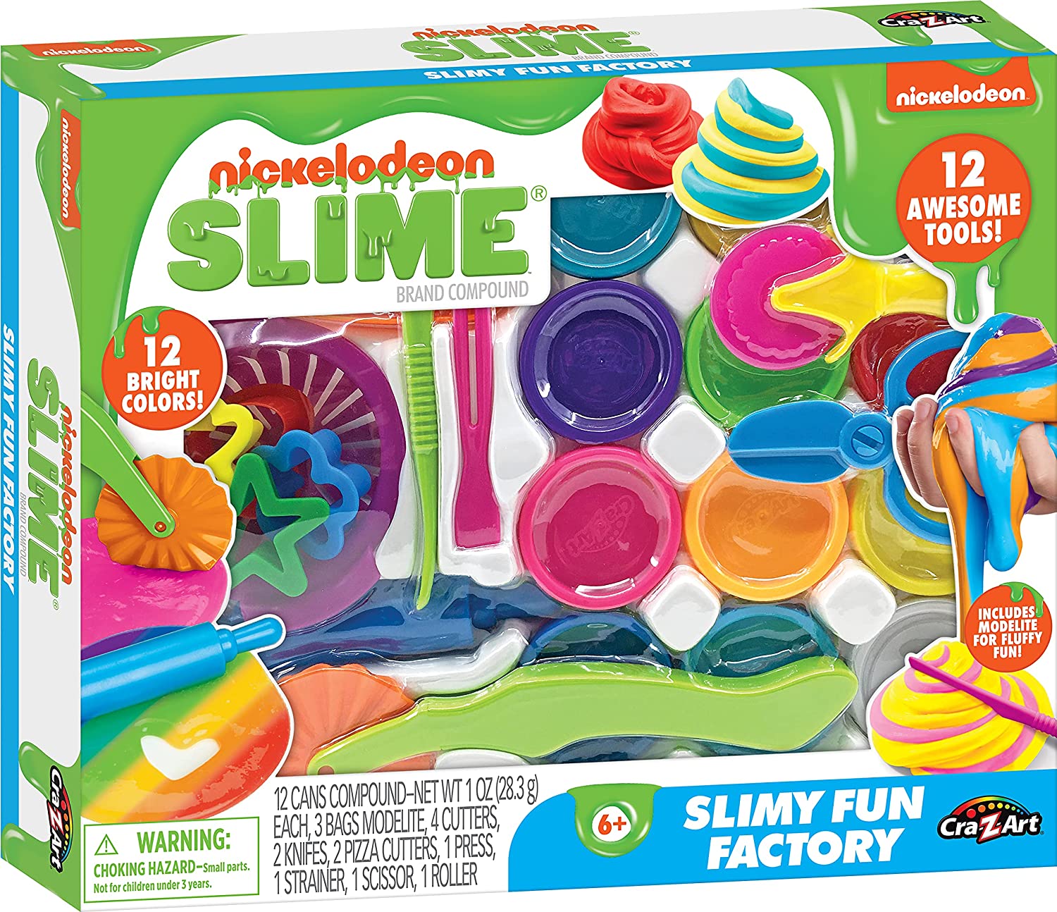 Nickelodeon Slimy Fun Factory Set with 12 Pre-Made Slimes and Awesome Tools - Walmart.com