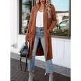 thumbnail image 6 of Women'S Open Front Knited Loose Cardigan Casual Long Sleeve Draped Knit Pockets Long Jackets Sweater Coffee Color L, 6 of 9