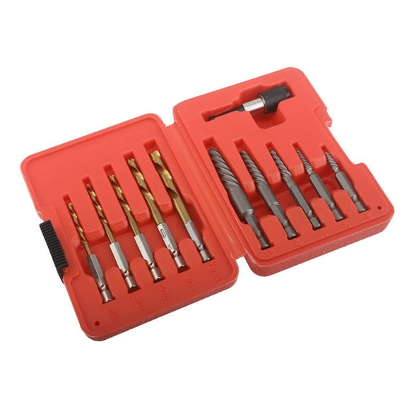 Screw extractor,Left Hand Drill Cobalt Hss Steel 5pcs Hss Drill Remover Cobalt Hss 5pcs Screw 5pcs Included 5pcs Screw Steel Drill Bit Screw And Left Drill And 1pcs Set Included 5pcs Wotao Red