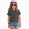 thumbnail image 2 of sdbrld Girls Christmas Shirt for Kids Crew Neck Short Sleeve Christmas‑themed Casual Holiday Tee Tops Grey Sizes 3-4 Years, 2 of 6