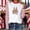 White, variant on Graphic Tees for Women Festival Graphic Tee for Everyday Wear Colorful Carnival Buttonless Short Sleeve Top with Round Neck and Print for Celebrations Red 3XL