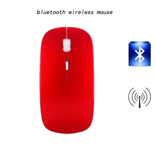 2.4G Mini Portable Laptop Computer Wireless Four-way Roller Game Mouse  Bluetooth Office Business Mouse red 2.4G wireless + Bluetooth 