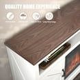 thumbnail image 6 of Moifoi TV Stand Fireplace for TVs up to 60", TV Stand w/ 23" Indoor Electric Fireplace & Wooden Storage Cabinet, Adjustable LED Flame, Pearl Whit, 6 of 14