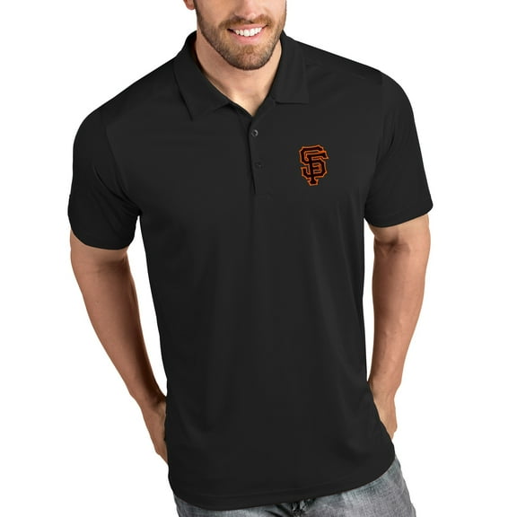 Men's Antigua Black San Francisco Giants Tribute Polo