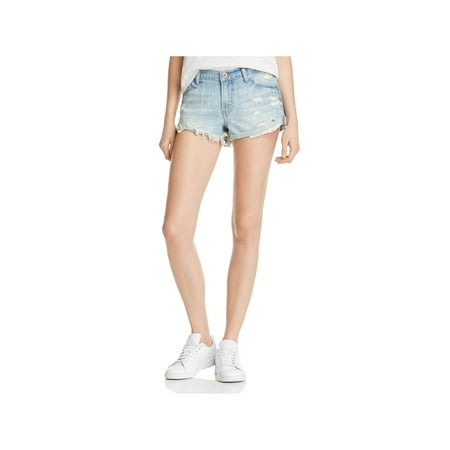 Low Rise Skinny Shorts - Pistola Womens Distressed Low Rise Denim Shorts