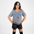 thumbnail image 4 of Women's Gameday Couture Gray Tennessee Titans Relaxed Iconic Edge Rhinestone V-Neck T-Shirt, 4 of 4