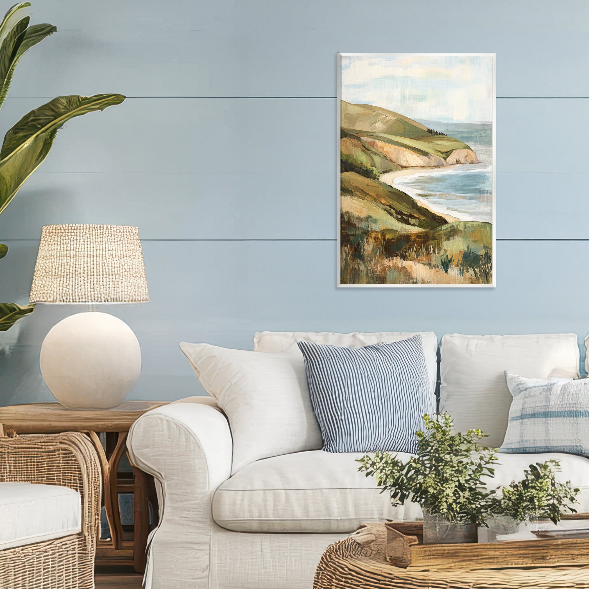 Stupell Industries Painted Cliffside Coastal Morning Light Wall Plaque Art, design by Petal Prints Design