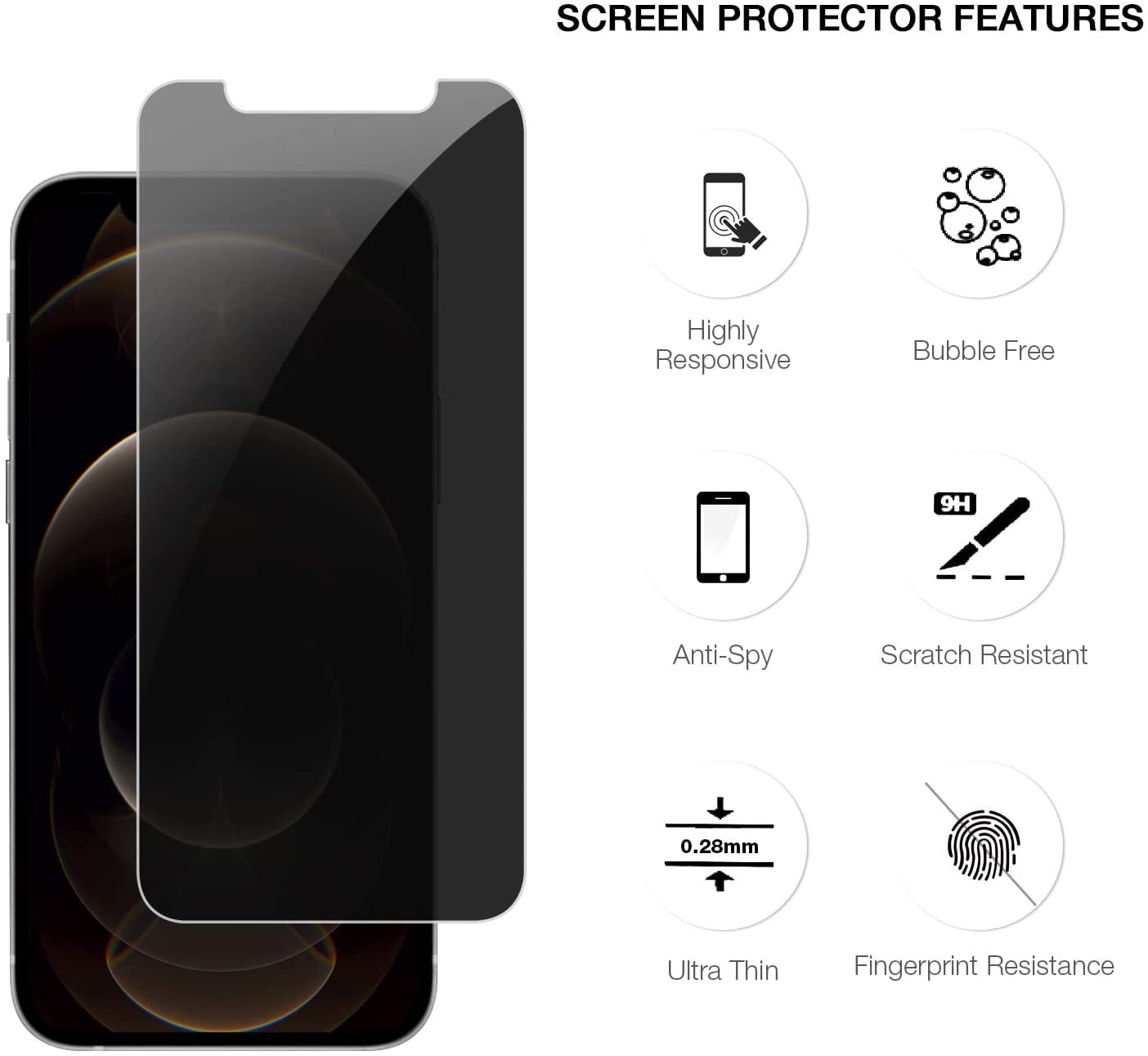 Spigen iPhone 6.7 FC Black - HD Screen Protector for iPhone 12 Pro Max -  (AGL01468) - Al Hosani Computer