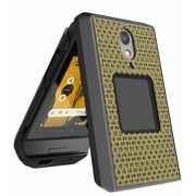 Case for CAT S22 Flip Phone, Nakedcellphone Slim Hard Shell Communicator Protector Cover - BOLDLY GOLD