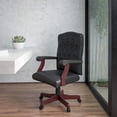 thumbnail image 2 of Scranton & Co Leather Swivel Office Chair in Black, 2 of 6