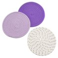 thumbnail image 1 of PENGXIANG Greyghost-zp Table Mat Three-Piece Cotton Rope Braided  Heat Insulation Placemat Pad, 1 of 4