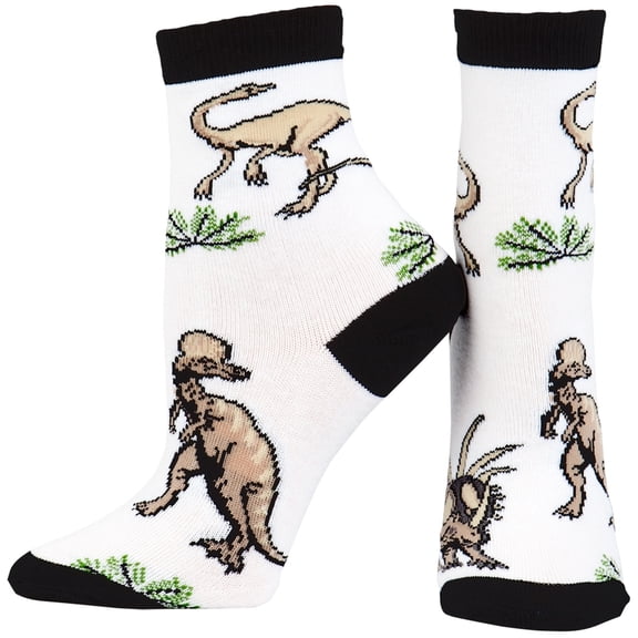 Dinosaurs Walking In Grass Youth Socks - 9-2