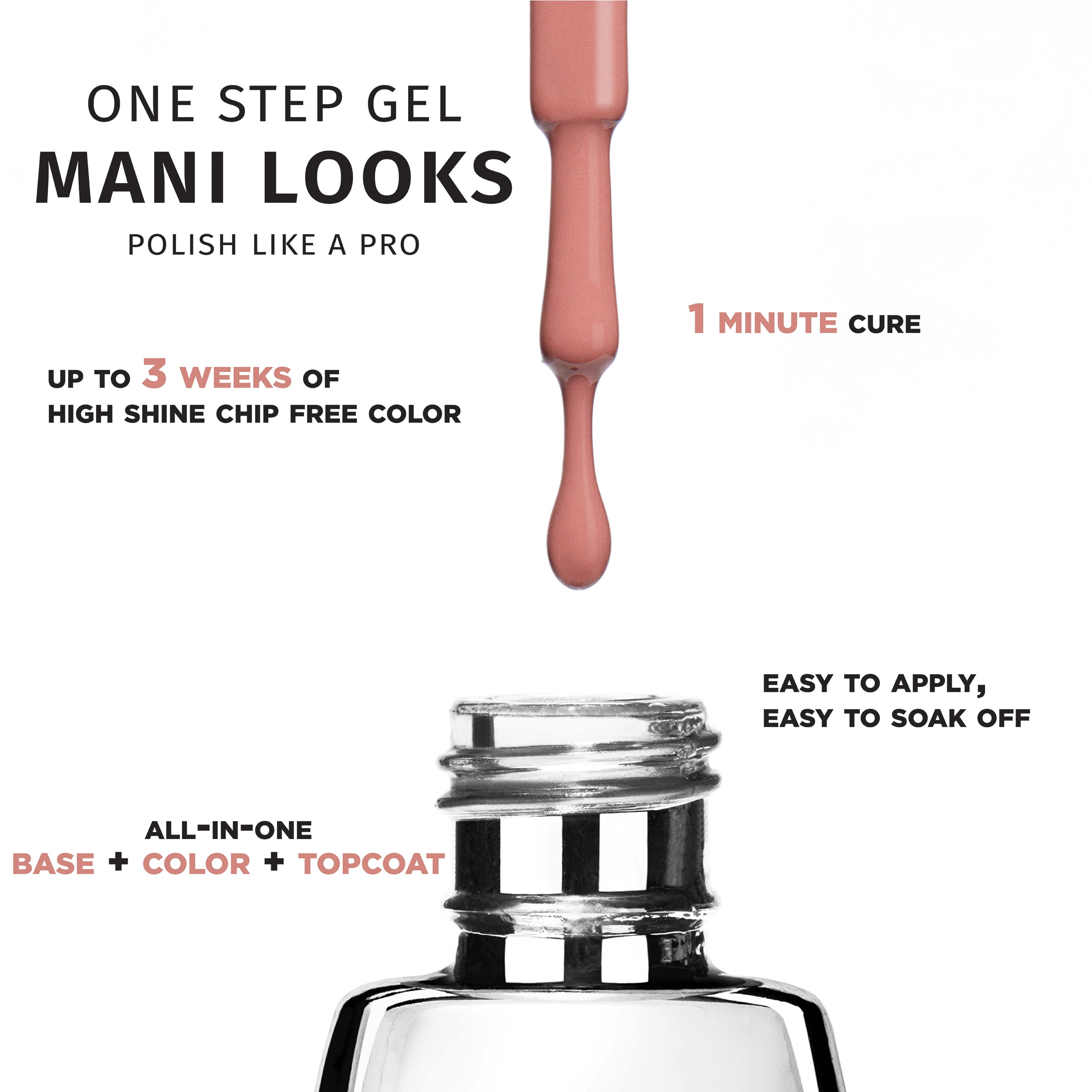 Salon Perfect One Step Gel, Birthmark Beauty, Nude Nail Polish, 0.5 fl oz
