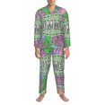 thumbnail image 3 of Lsque Summer Pattern Long Sleeve Pajama Set for Men - Soft 2-Piece Sleepwear and Loungewear Set with Pockets, Comfy Nightwear-Medium, 3 of 7