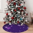 thumbnail image 5 of Lsque Crystal Purple Snowflake Print Christmas Tree Skirt, Tree Skirt with Ties or Velcro, Perfect for Holiday Decorations, Halloween, and New Year-30", 5 of 7