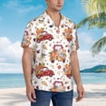 thumbnail image 3 of Fuzoiu Watercolor Fall Print Hawaiian Shirt for Men, Summer Beach Casual Short Sleeve Button Down Shirts, Men’s Beach Summer Shirts with Pocket,3X-Large, 3 of 7