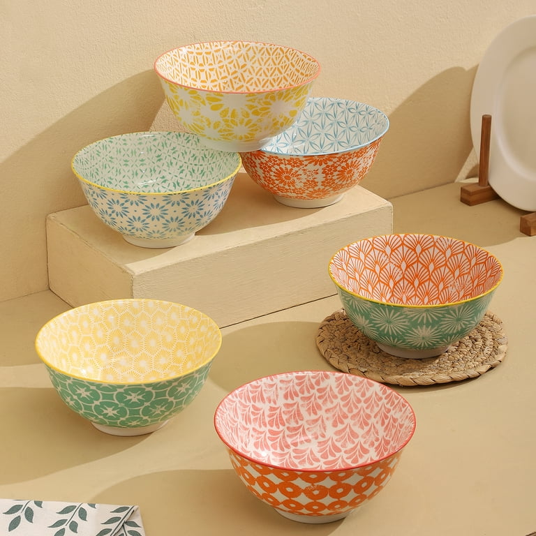 26 Oz Ceramic Soup Bowls by yanwe1, Set of 6, Microwave Safe