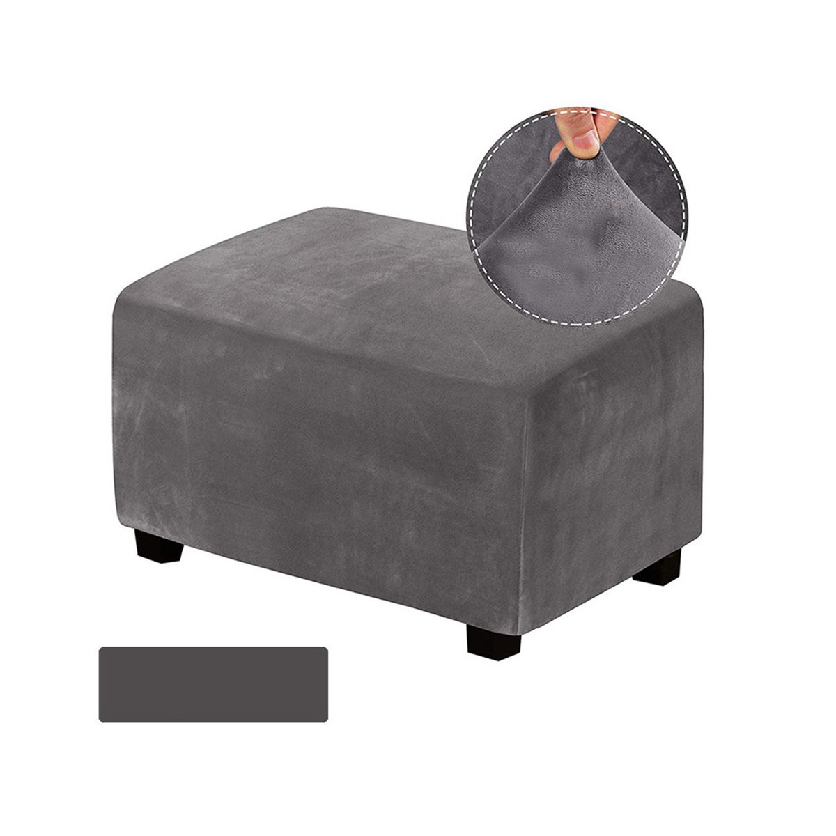 Stretch Ottoman Cover Folding Storage Stool Furniture Protector Soft