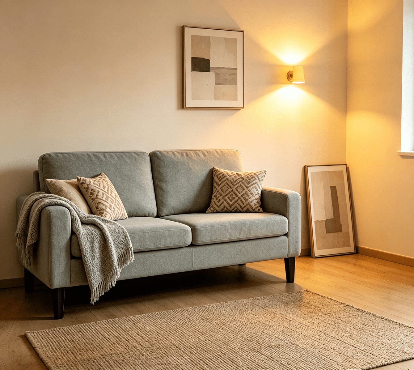 Light Gray Smyre Square Arm 53" Loveseat