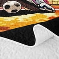 thumbnail image 5 of Feelyou Fire Goalkeeper Soccer Twin Quilt Set for Boys, Rainbow Flame Football Twin Coverlet Set, 2-Piece, 5 of 7