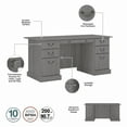 thumbnail image 3 of Bush Furniture Saratoga Executive Desk with Drawers in Modern Gray, 3 of 7