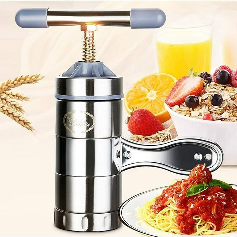 Limai Stainless Steel Manual Pasta Spaghetti Noodle Maker with 5 Mold