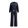 thumbnail image 2 of 2 Piece Women's Tracksuit Fall Side Striped Crewneck Long Sleeve Tops Straight Leg Pants Workout Outfits S-XXL, 2 of 7