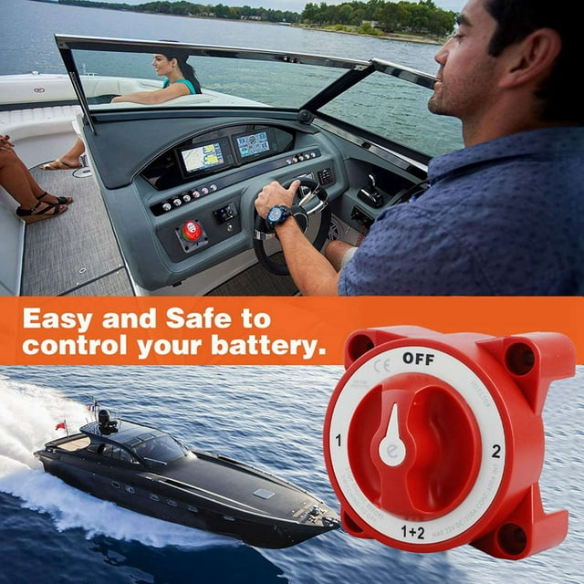 2X DC 32V 350A Battery Switch 4-Position Selector Marine Boat Battery Selector Switch Disconnect for Marine Boat
