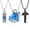 Type-B-Blue, variant on 3 Pack Urn Necklace for Ashes Hear / Cylinder / Cross Urn Necklace for Human / Pet Cremation Jewelry for Ashes Memorial Keepsake Birthstone Pendant