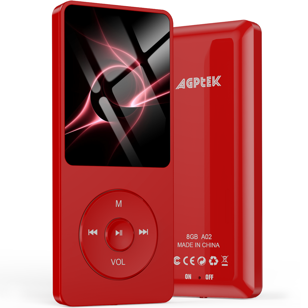 AGPTEK MP3 Player, 70 Hours Playback Lossless Sound Music Player, A02 8GB Rose Gold/Dark Blue