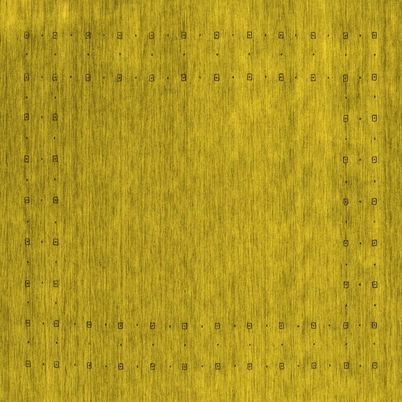 Ahgly Company Indoor Square Abstract Yellow Contemporary Area Rugs, 7' Square
