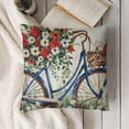 thumbnail image 4 of SHANXI Vintage Bicycle and Floral Pillowcase - Design for Home Decor  22x22in, 4 of 6