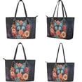 thumbnail image 2 of Kuiaobaty Butterfly Flowers Print Tote Purse for Women, Galaxy Print Leather Satchel Handbag with Adjustable Strap, Roomy Casual Shoulder Bag Purse for Travel, 2 of 4