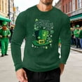 thumbnail image 2 of VBTAPA St Patricks Day Shirt for Men Long Sleeve Waffle Knit T-Shirt Mens Big and Tall Casual Streetwear Tops Army Green S, 2 of 6