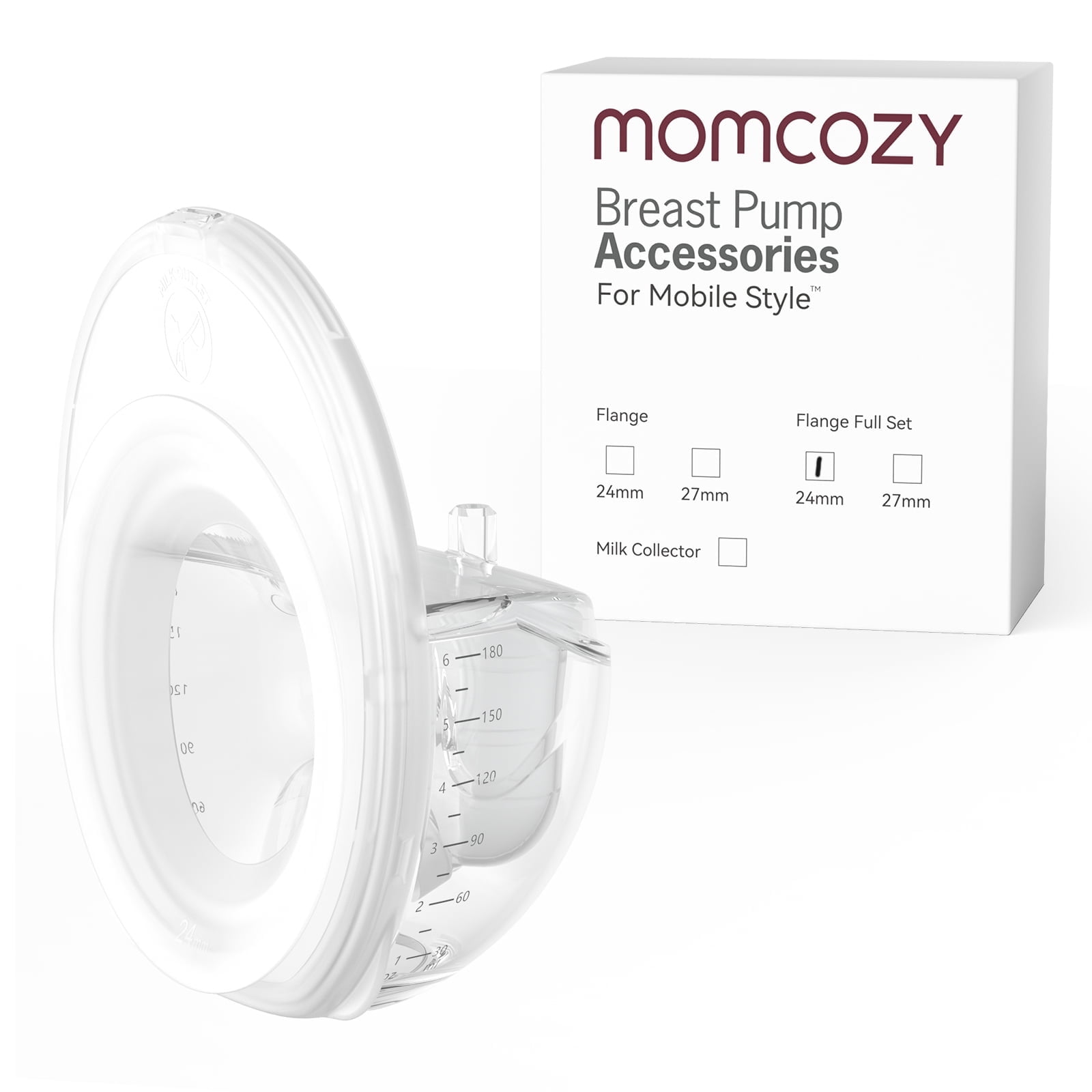 Momcozy Mobile Style Breast Pump Full Set Collector Cup (24mm Flange), Only for Momcozy Mobile Style Breast Pump Replacement Accessories