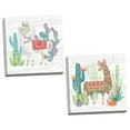 thumbnail image 2 of Gango Home Decor Southwestern Lovely Llamas Wall Art; Two Multi-Color 12x12in Hand-Stretched Canvases, 2 of 6