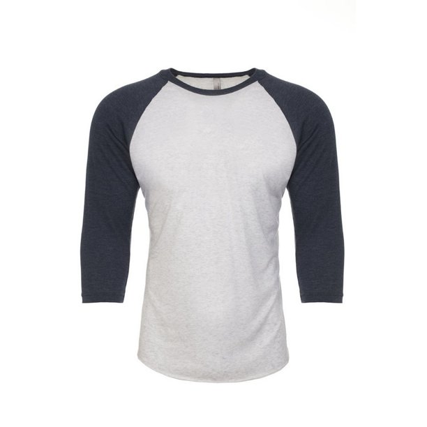 Next Level - Camiseta mangas ranglán 3/4 Tri-Blend para adultos unisex (índigo/Blanco Jaspeado)