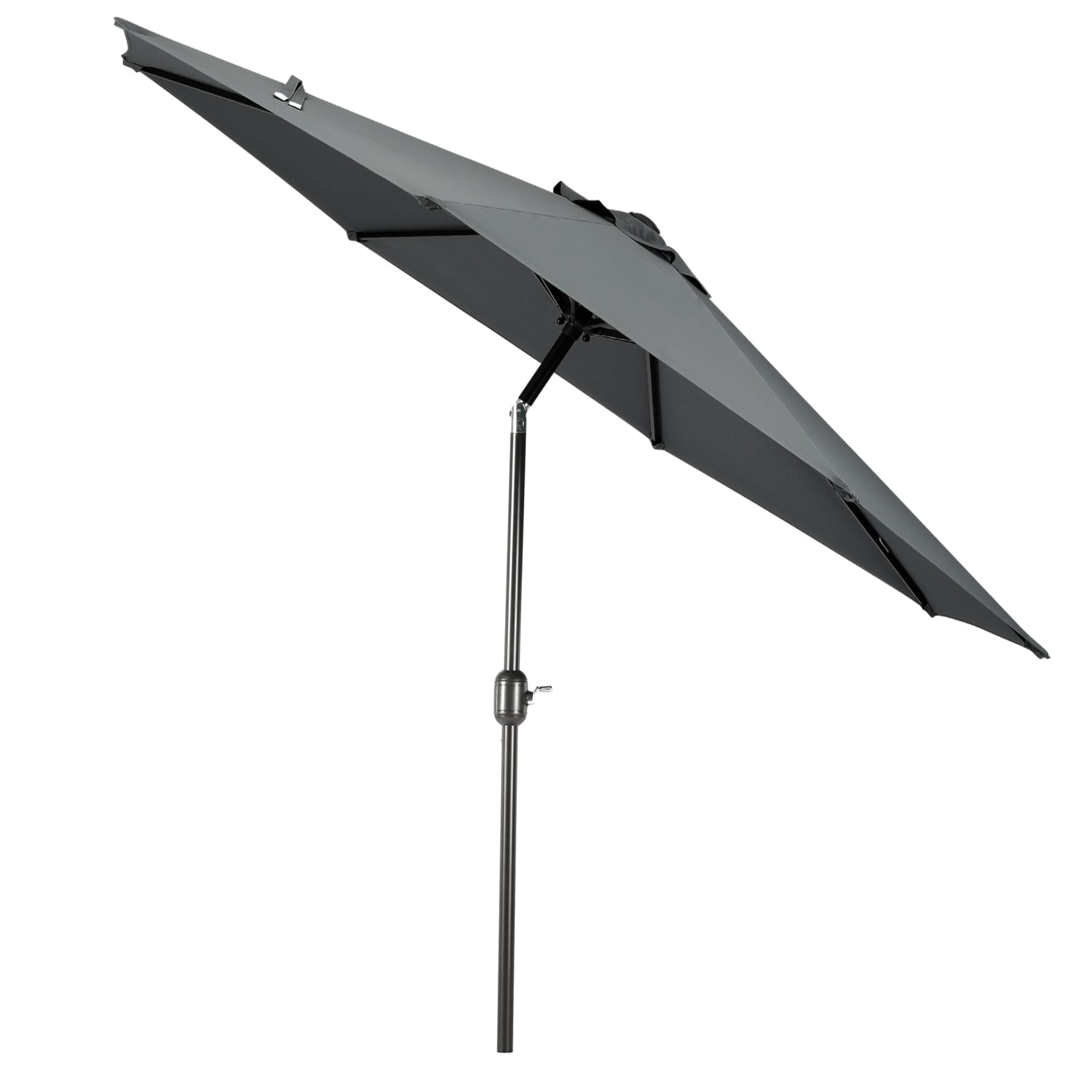 WestinTrends Paolo 9 Ft Outdoor Umbrella, Patio Shade Market Table Umbrella with Push Button Tilt and Easy Open Crank, Gray