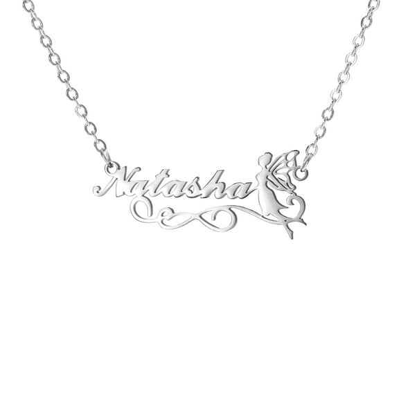 Vakki Name Customized Necklaces Stainless Steel Fairy Personalized Name Necklace for Women Customized Gift