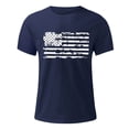 thumbnail image 4 of Caqnni American 1776 Shirt Men American Flag Patriotic Short Sleeve Independence Day T-Shirt(Navy,M), 4 of 5