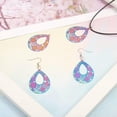 thumbnail image 6 of U8MO 50pcs Colorful Vacuum Plating 201 Stainless Steel Filigree Pendants 23~48.5mm-Teardrop with Flower, 6 of 7