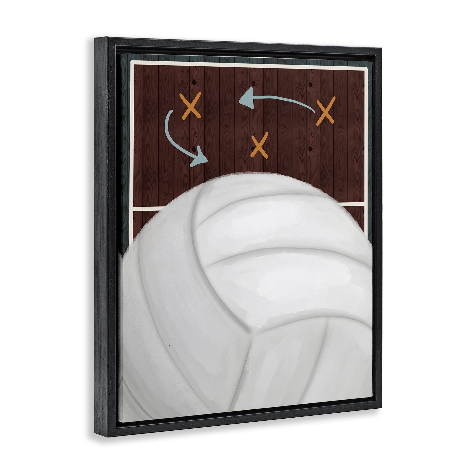 Stupell Industries Volleyball Court Tactics Black Framed Floater Canvas Wall Art, design by Jennifer Stith