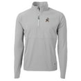 thumbnail image 2 of Men's Cutter & Buck Gray Cleveland Browns Adapt Eco Knit Hybrid Recycled Quarter-Zip Throwback Pullover Top, 2 of 3